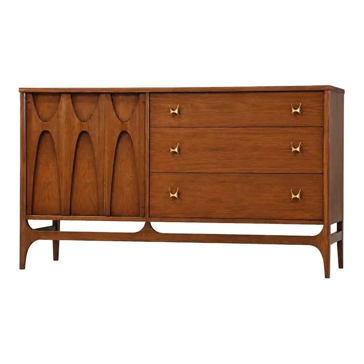 Broyhill Brasilia Walnut 3 Drawer Dresser Credenza 54" (1 of 9)