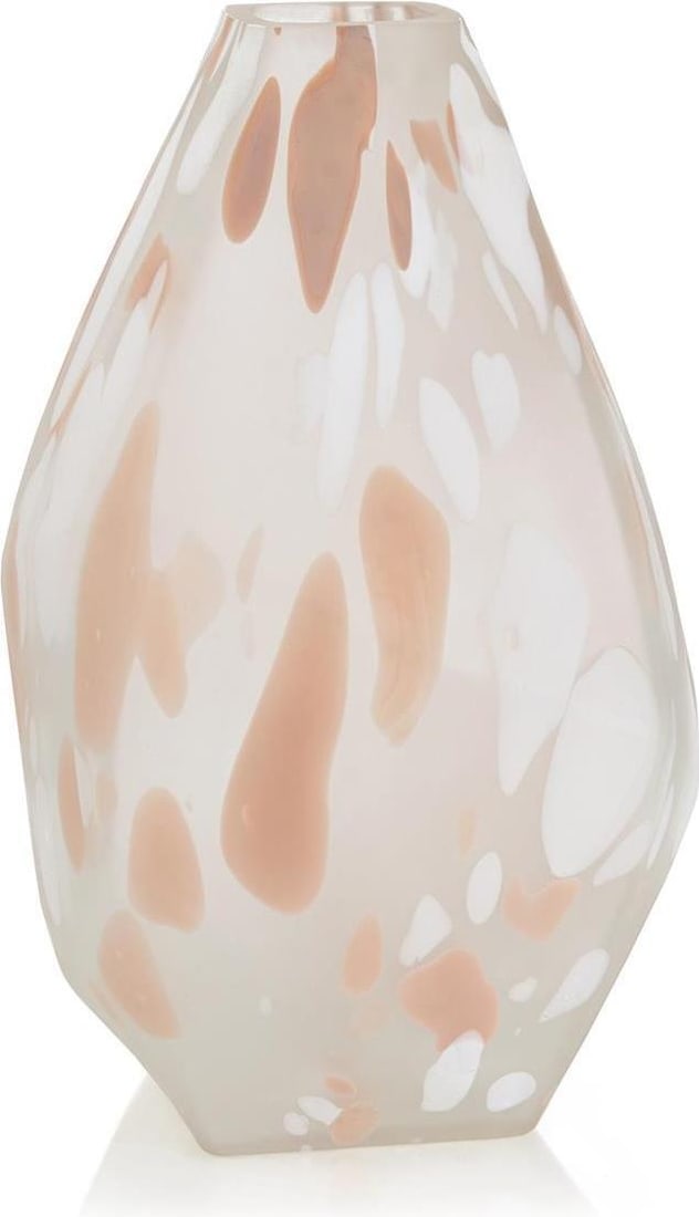 John-Richard Blush Glass Vase for Modern Decor 18.5H: John-Richard Blush Glass Vase for Modern Decor 18.5H Elevate your modern space with this stunning blush rock glass vase. Perfectly designed to add a touch of elegance, this large vase features a beaut