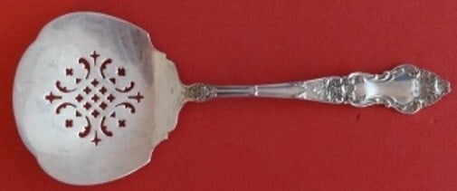 Wallace Meadow Rose Sterling Silver 7 1/4" Pierced Tomato Server Vintage: Wallace Meadow Rose Sterling Silver 7 1/4" Pierced Tomato Server Vintage This vintage 7 1/4" pierced tomato server is part of the Meadow Rose pattern by Wallace. Crafted from high-quality sterling sil