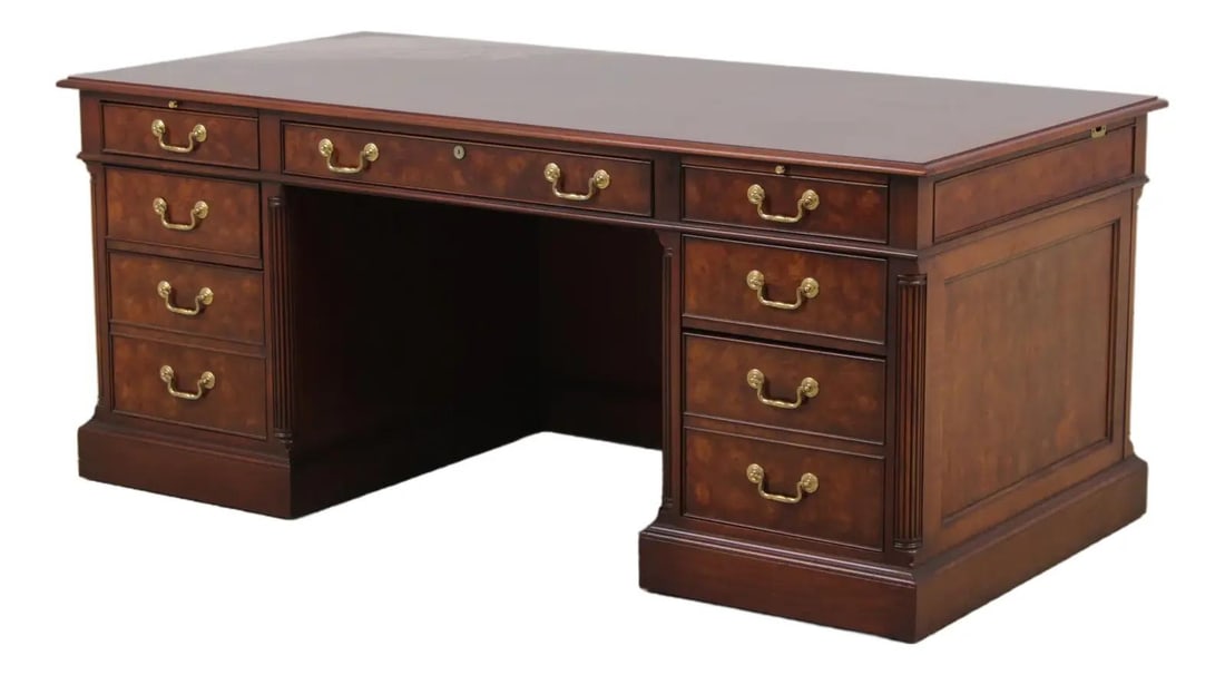 72w x 36d x 31h Councill walnut kneehole executive desk (1 of 10)