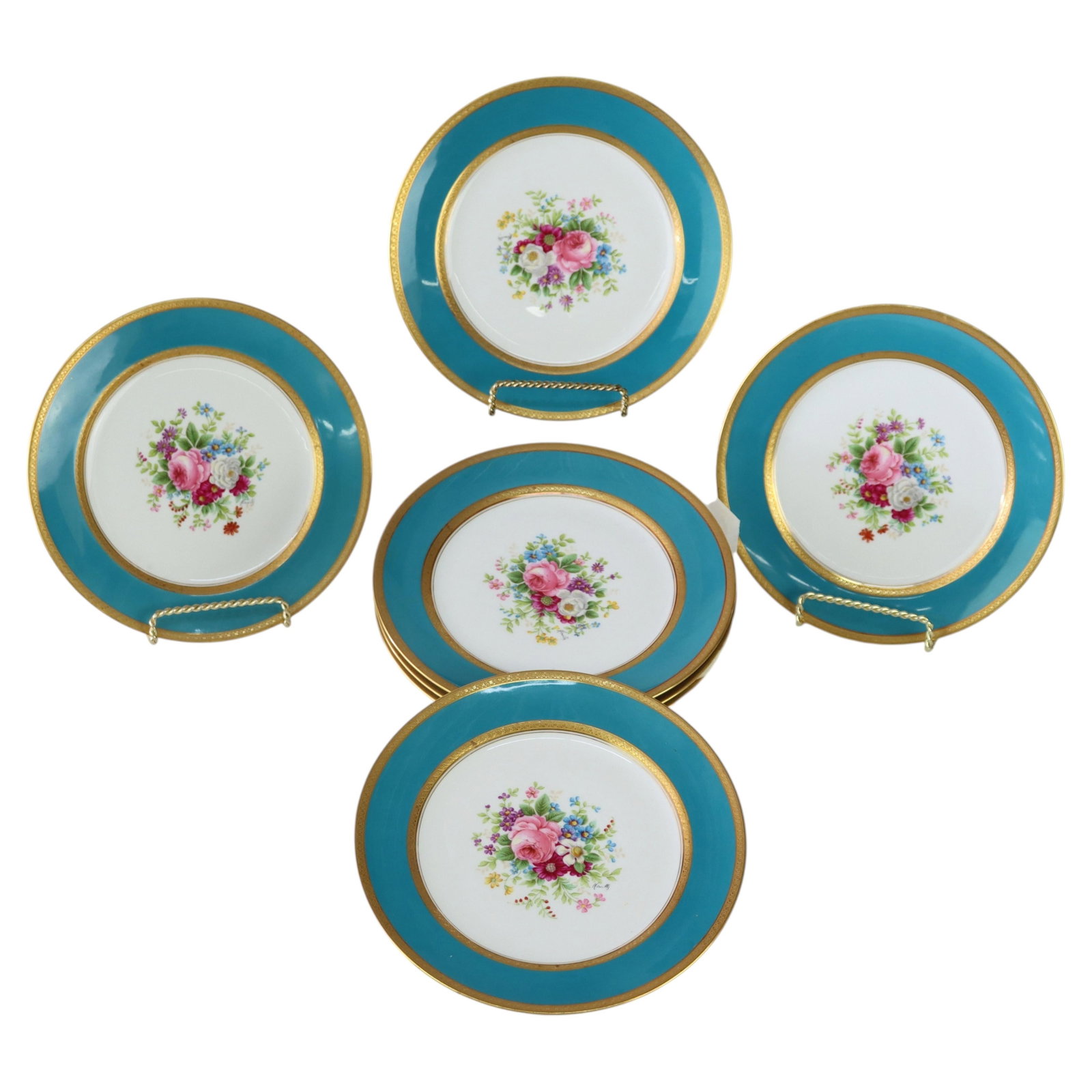 Set of 12 Limoges Porcelain Luncheon Plates by G Ahrenfeldt (1 of 4)