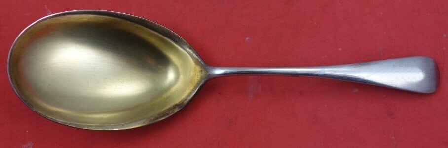 Birks Old English Sterling Silver Berry Spoon Gold Wash 7 7/8" (1 of 2)