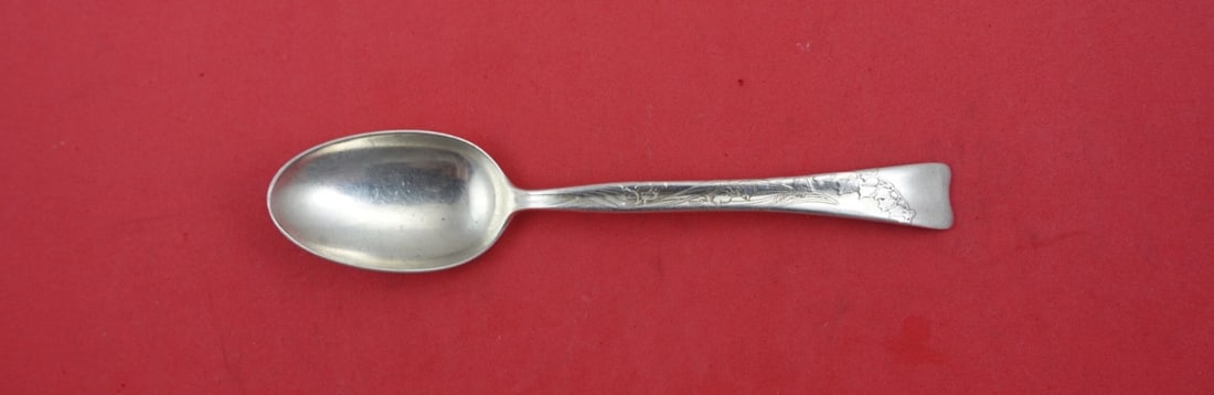 Tiffany & Co. Sterling Silver Teaspoon Lap Over Edge Acid Etched Bell Flowers 6" (1 of 2)