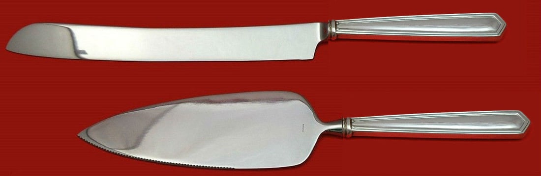 2pc Sterling Silver Cake Knife and Server Set International Brandon (1 of 1)