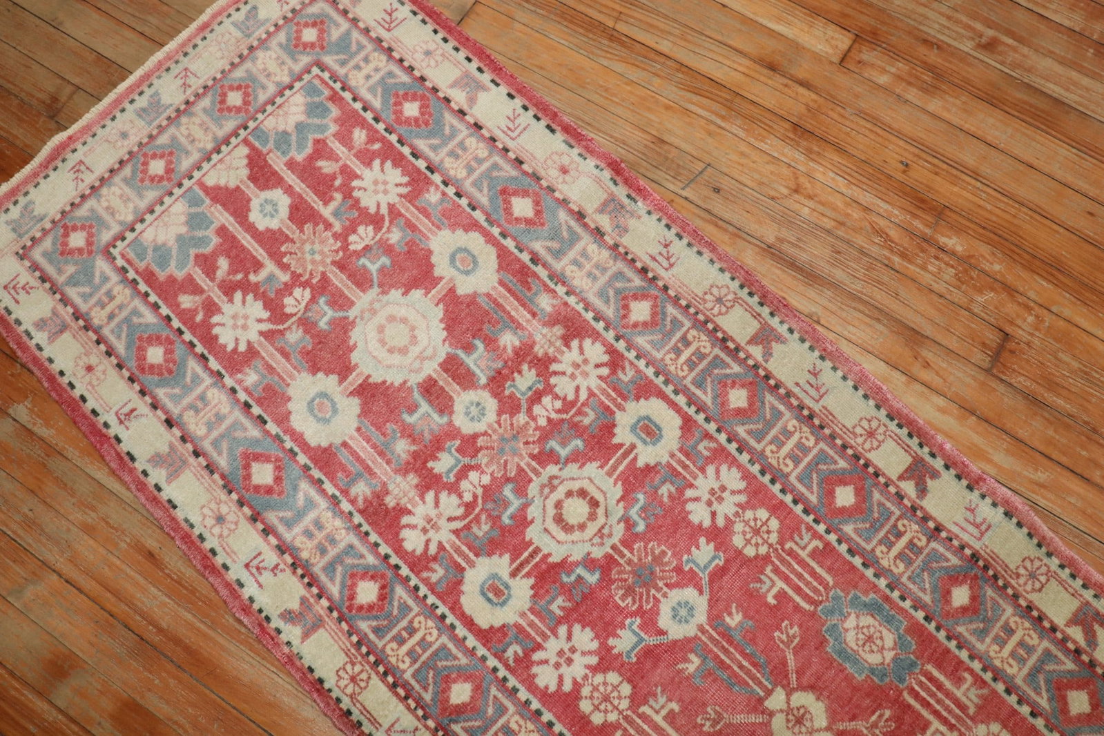 2' 5" x 7' 11" Khotan Turkestan Runner Rug Raspberry Field (1 of 7)