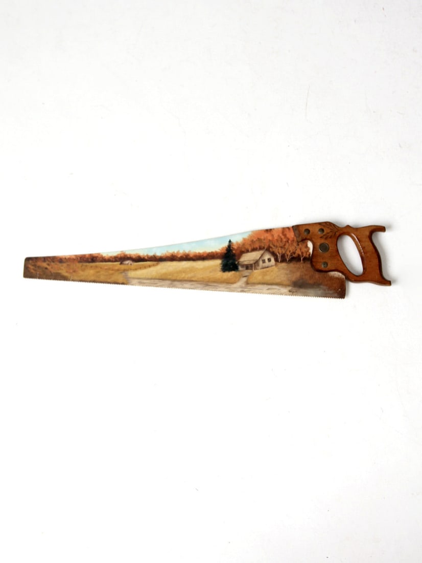 Vintage Hand Saw Folk Art by L Woodruff 29.75 Inch (1 of 8)