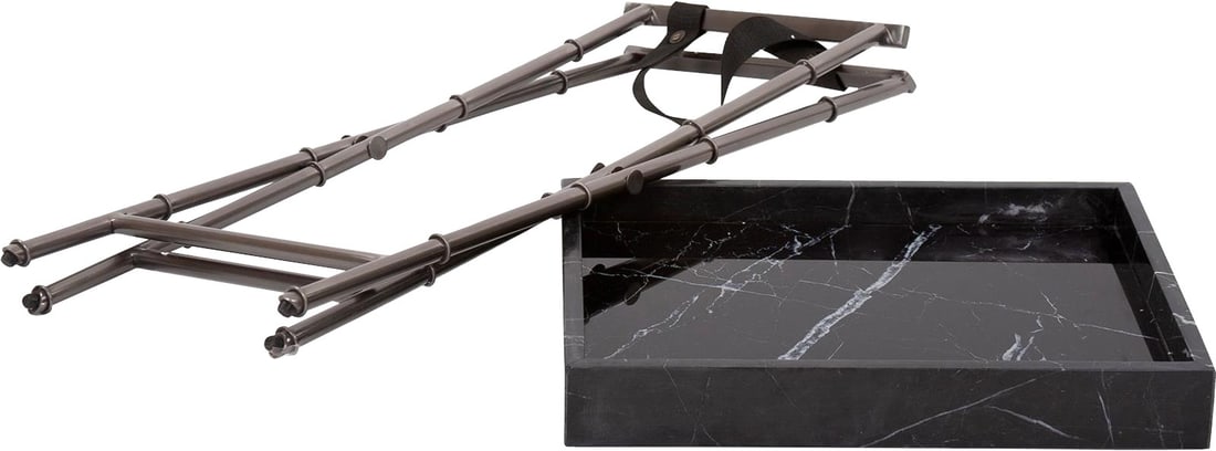 Howard Elliott Talbot Square Tray Table Marble Steel (1 of 7)