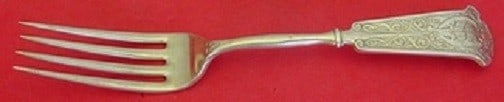 Wendt Arabesque Sterling Silver Regular Fork 6.75 in Monogrammed: Wendt Arabesque Sterling Silver Regular Fork 6.75 in Monogrammed This stunning fork features the elegant Arabesque pattern by Wendt, crafted from high-quality sterling silver. Measuring 6 3/4 inches i