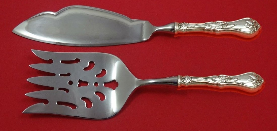 Violet by Whiting Sterling Silver 2 Piece Fish Serving Set Custom Made: Violet by Whiting Sterling Silver 2 Piece Fish Serving Set Custom Made Enhance your dining experience with the Violet by Whiting Sterling Silver Fish Serving Set. This exquisite 2-piece serving set fe