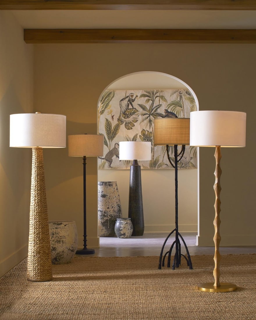 Currey Brigadier Floor Lamp Brass 66H Transitional Style (1 of 7)