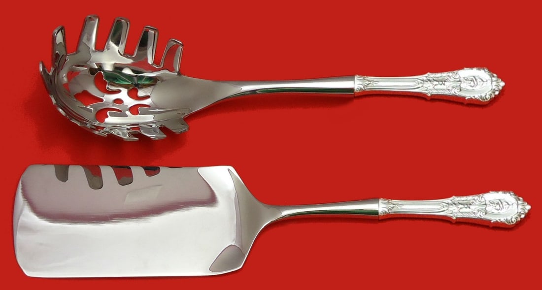 Wallace Rose Point Sterling Silver 2pc Pasta Server Set (1 of 1)