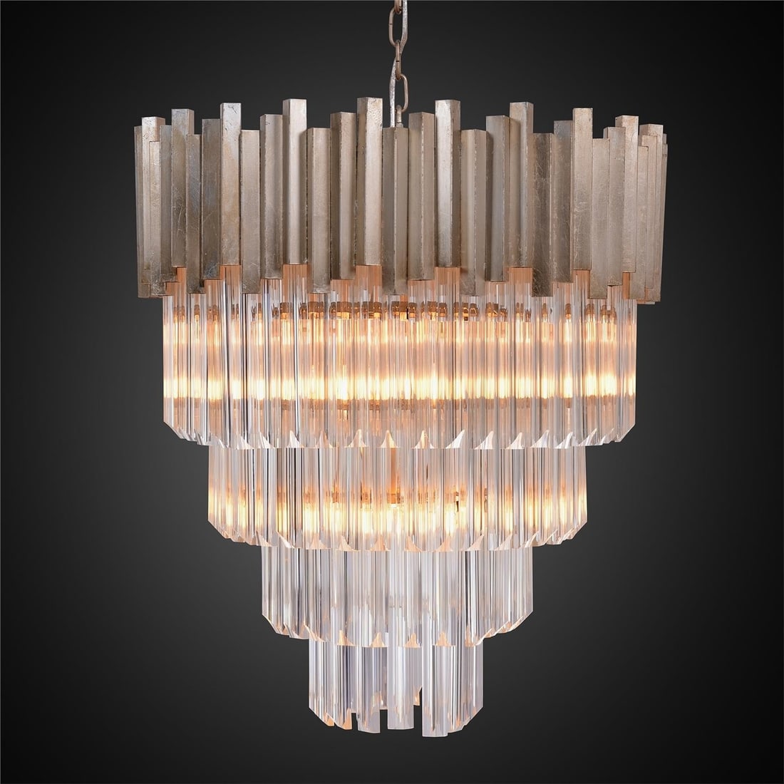 Zentique 5-Tier Bowl Chandelier in Polished Nickel Neo-Classical Style (1 of 3)