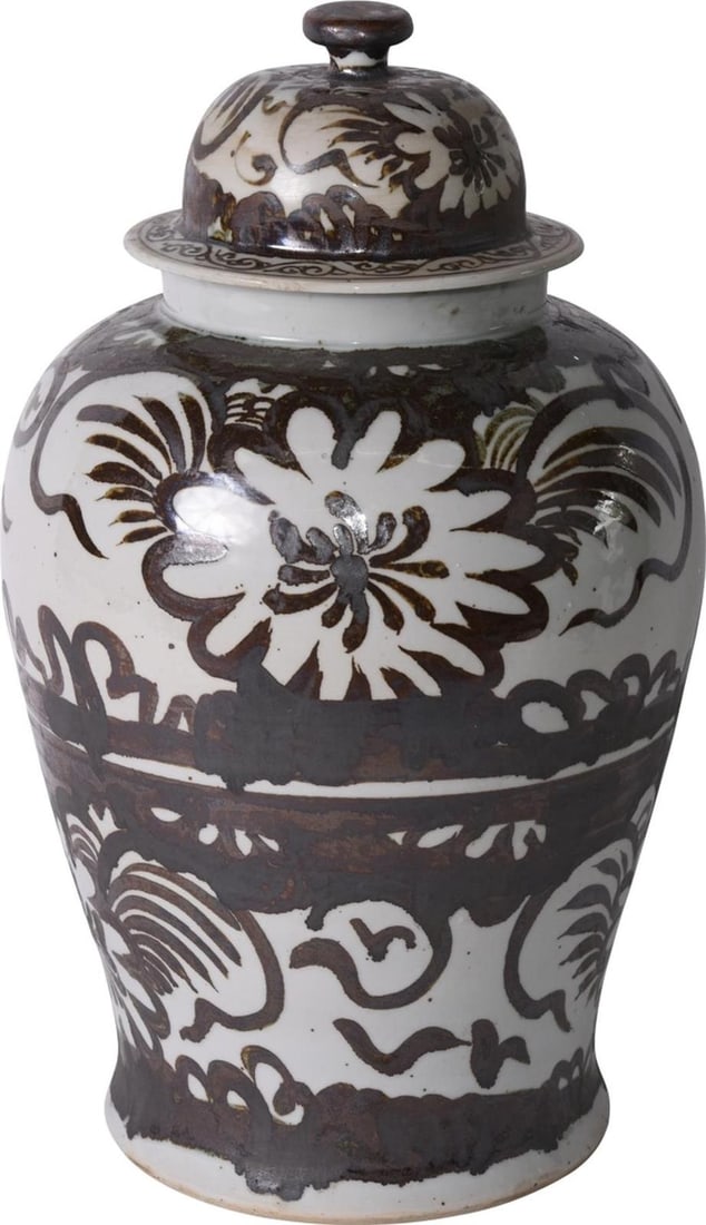 Handmade Ceramic Temple Jar with Floral Motif Silla Influence 20 Inch (1 of 4)