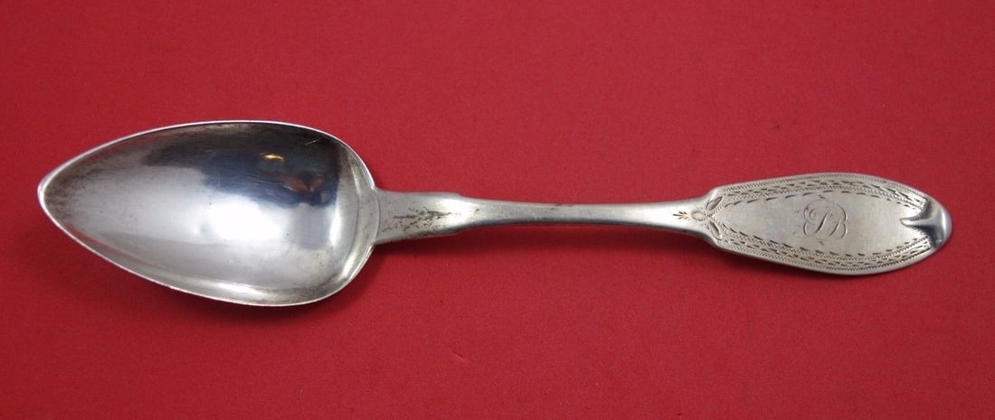 Seymour Sterling Silver French Tipt Engraved Soup Spoon 8" Monogrammed (1 of 1)