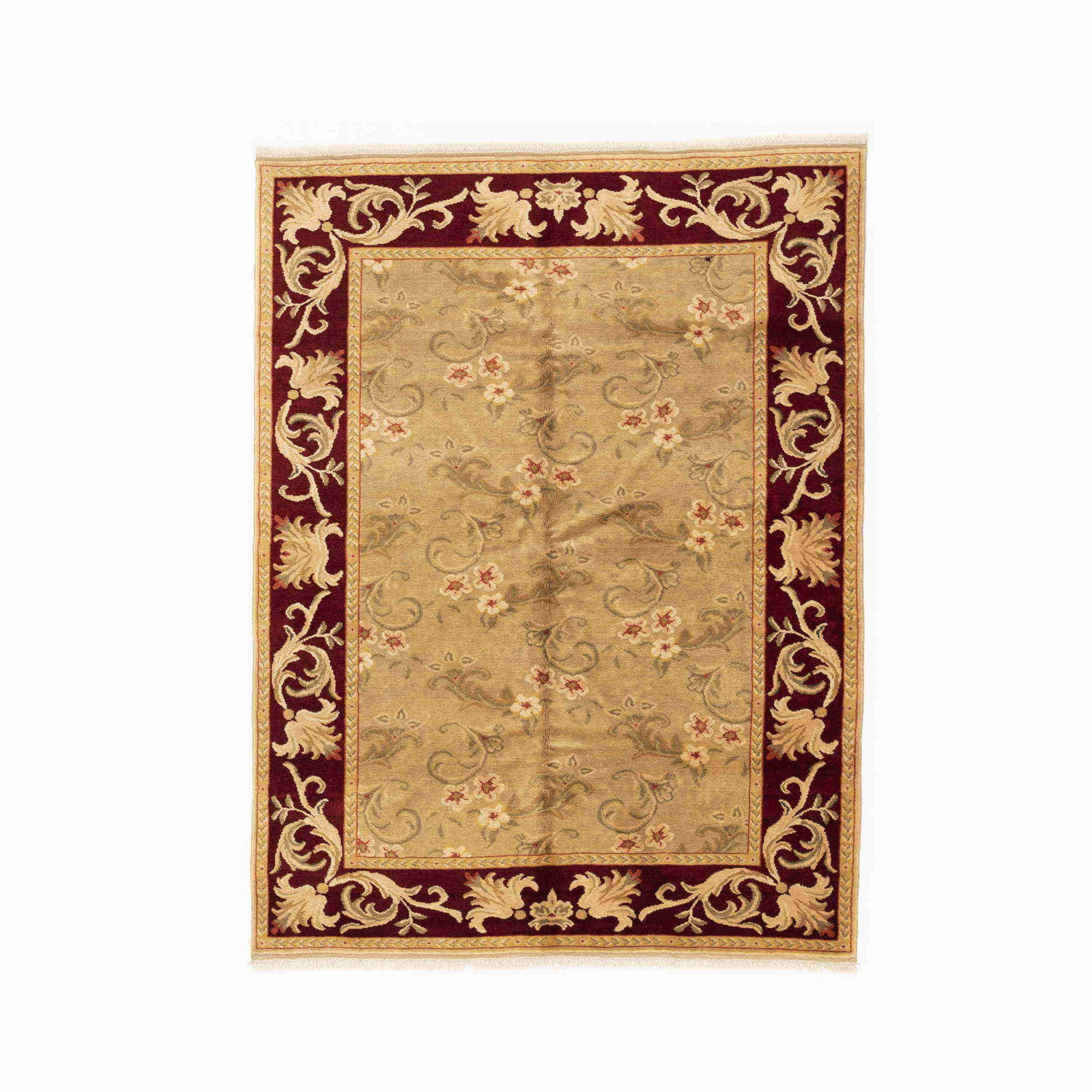 Handmade Usak Wool Carpet 68.5x90.2 Double Knots: Handmade Usak Wool Carpet 68.5x90.2 Double Knots This authentic handmade Usak carpet showcases exquisite craftsmanship with a wool on wool construction, ensuring durability and comfort. The intricate 