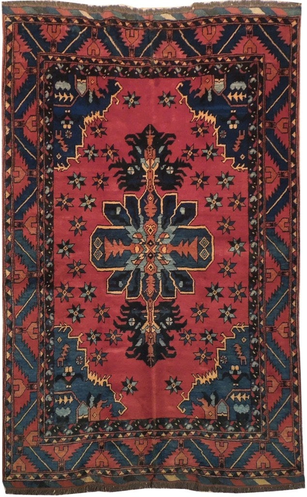 4.3 x 6.9 Handmade Afghan Tribal Hand Knotted Wool Rug: 4.3 x 6.9 Handmade Afghan Tribal Hand Knotted Wool Rug Free continental US Shipping This handmade Afghan tribal rug is hand-knotted in Afghanistan from wool and features a traditional geometric tribal