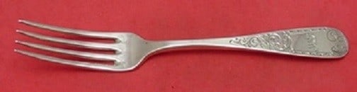 George Webb Mayflower Sterling Silver Dinner Fork Monogrammed 7 5/8": George Webb Mayflower Sterling Silver Dinner Fork Monogrammed 7 5/8" This exquisite dinner fork features the elegant Mayflower pattern by George Webb, crafted from high-quality sterling silver. Measur