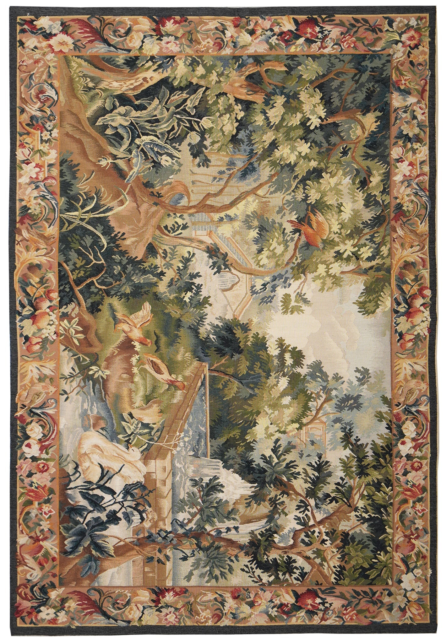 4 x 6 Handmade Wool Silk Pictorial Tapestry Rug (1 of 15)