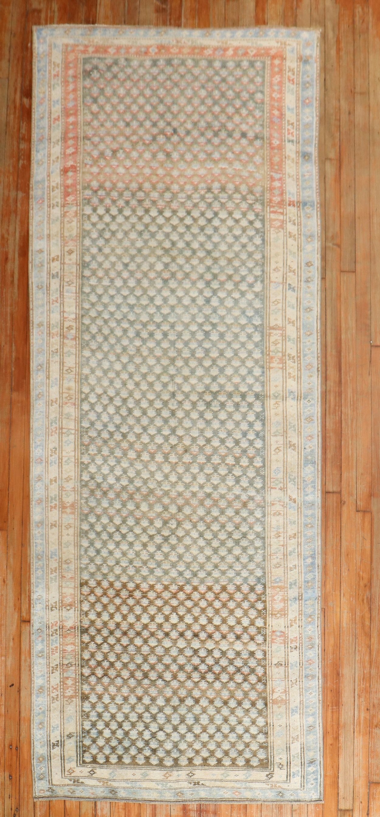 3' 9" x 9' 10" Antique Persian Saraband Malayer Runner: 3' 9" x 9' 10" Antique Persian Saraband Malayer Runner Antique Persian Saraband wide-size runner from the second quarter of the 20th century. This pre-owned rug is identified as a Malayer type runner.