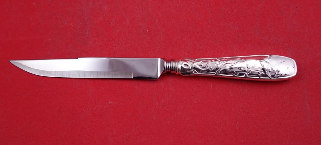 Tiffany Co Audubon Sterling Silver Steak Knife with Beveled Blade 8 3/4" (1 of 2)