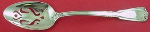 Reed and Barton Chambord Sterling Silver Pierced Slotted Spoon 8 1/2": Reed and Barton Chambord Sterling Silver Pierced Slotted Spoon 8 1/2" Chambord by Reed & Barton sterling silver serving spoon with a pierced bowl design. It is identified as a slotted spoon in the Cha