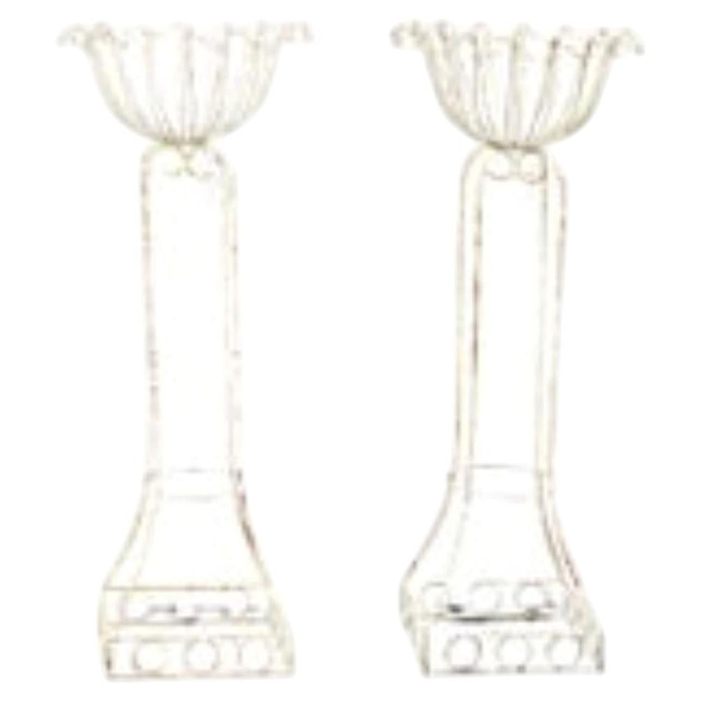 c1930 Pair of Painted Wire Garden Planters 53 in Tall (1 of 5)