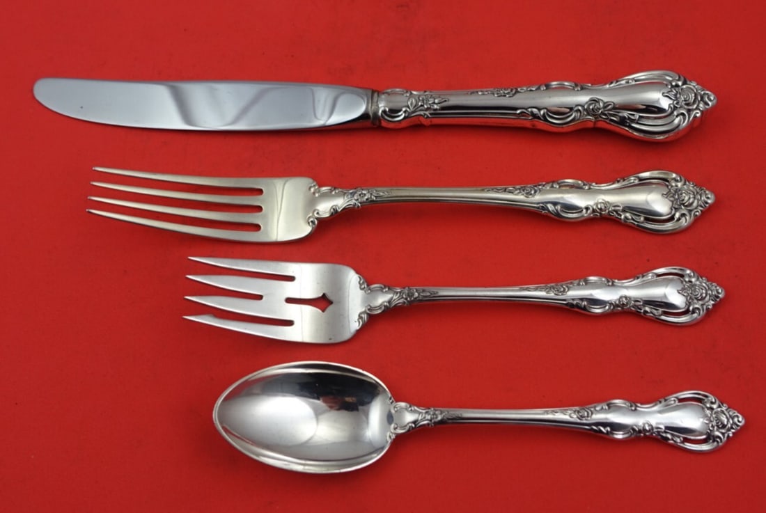 Towle Spanish Provincial Sterling Silver 4-Piece Dinner Place Setting: Towle Spanish Provincial Sterling Silver 4-Piece Dinner Place Setting Enhance your dining experience with this exquisite 4-piece dinner size place setting from Towle's Spanish Provincial pattern. Craf