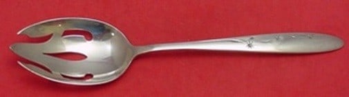 Sterling Silver Pierced Serving Spoon Celeste Pattern 8.5 Inch (1 of 2)