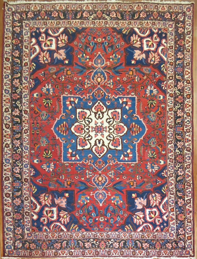 10' 8" x 14' 9" Persian Bakhtiari Room Rug Vintage: 10' 8" x 14' 9" Persian Bakhtiari Room Rug Vintage Vintage Persian Bakhtiari room rug with full pile construction, dating to the late third quarter of the 20th century. This pre-owned rug features the