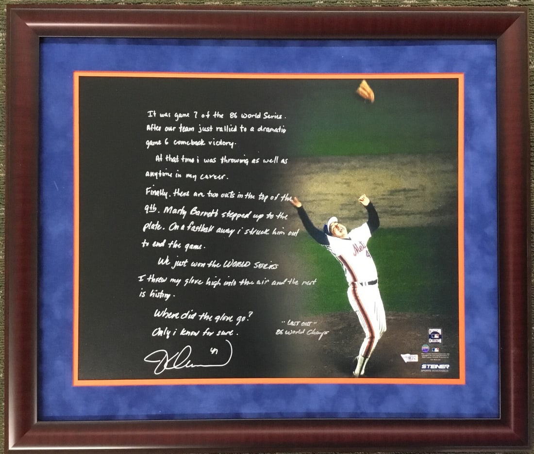 Jesse Orosco Signed 1986 Mets Photo Custom Framed Steiner Authenticated (1 of 8)
