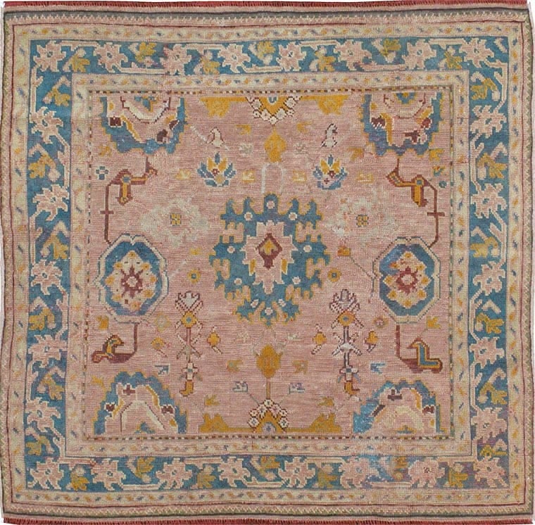 6' 1" x 6' 2" Turkish Oushak Square Rug Early 20th Century: 6' 1" x 6' 2" Turkish Oushak Square Rug Early 20th Century Early 20th century Turkish Oushak rug in a square format. This pre-owned piece is identified as an intermediate category Oushak rug. Specific
