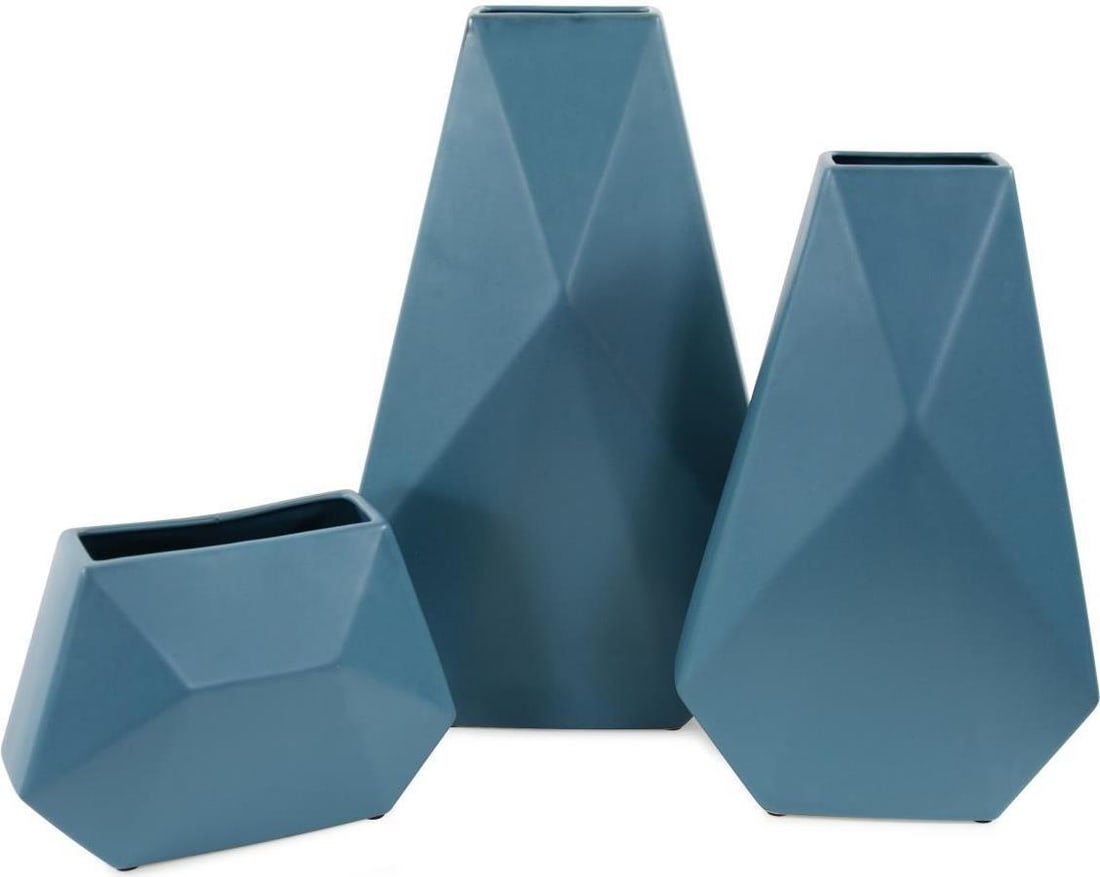 Howard Elliott Brassa Teal Blue Ceramic Vessel 18.25H (1 of 7)