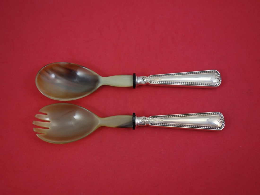 Bellotto Empire Sterling Silver Salad Serving Set 2pc 9 1/4": Bellotto Empire Sterling Silver Salad Serving Set 2pc 9 1/4" This exquisite 2-piece salad serving set features the elegant Empire pattern by Bellotto, crafted from high-quality sterling silver. Each p