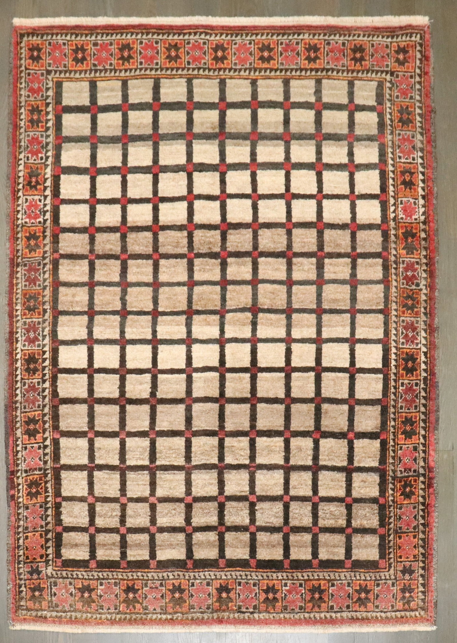 3' 2" x 4' 3" Small Square Balouch Rug Afghan Vintage: 3' 2" x 4' 3" Small Square Balouch Rug Afghan Vintage Vintage mid-20th-century Afghan Balouch rug in a small square format. This pre-owned piece reflects the traditional Balouch type and offers a comp
