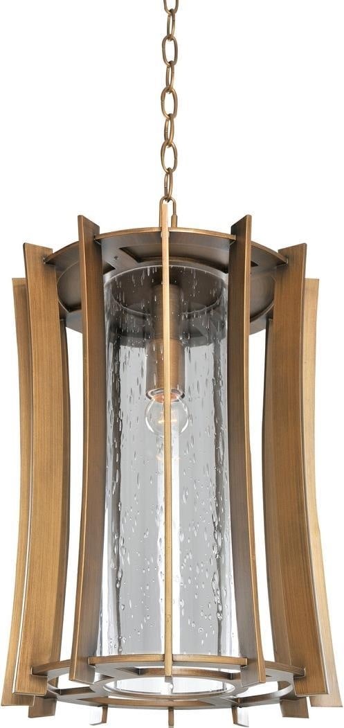 Kalco Ronan Modern Bronze Hanging Lantern 1-Light Dimmable Outdoor Light (1 of 1)