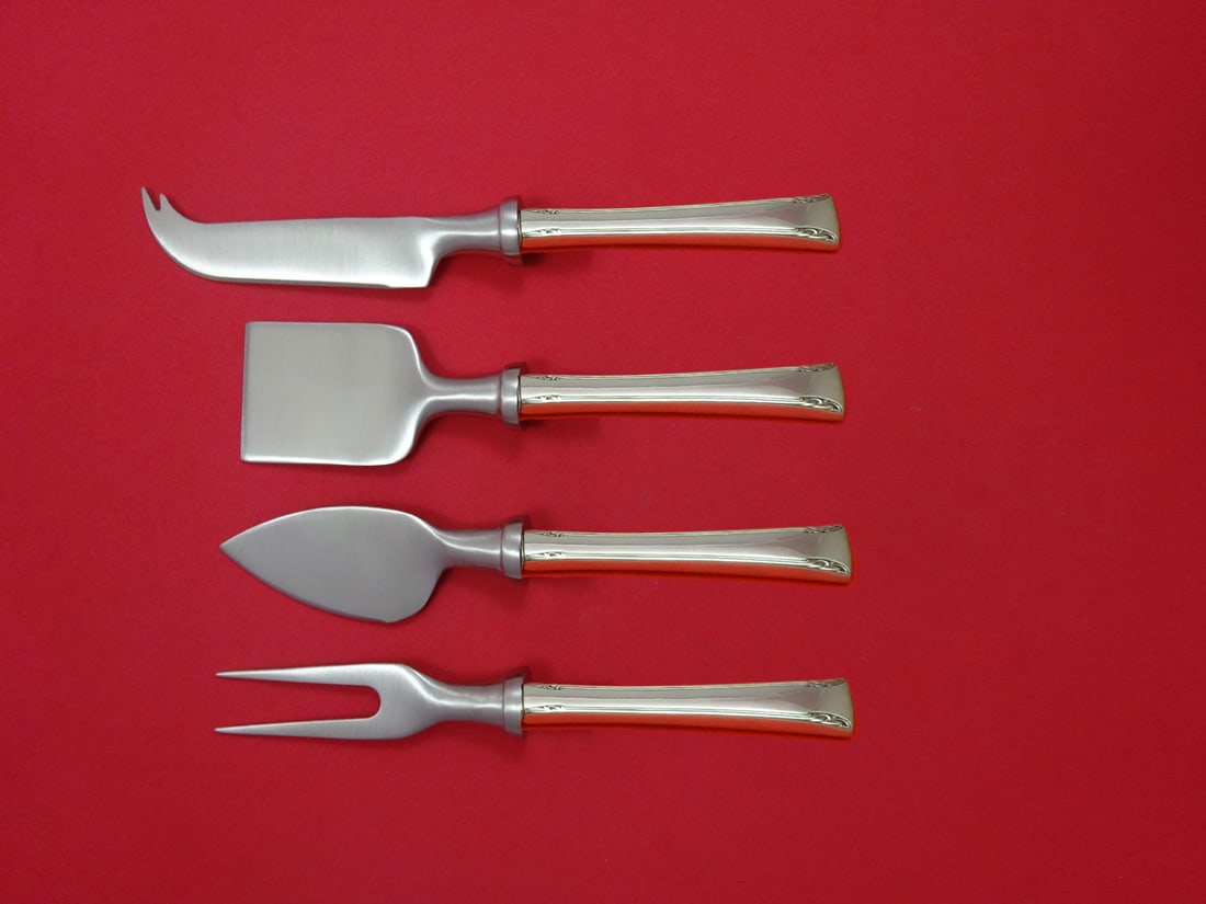 Serenity International Sterling Silver 4-Piece Cheese Serving Set: Serenity International Sterling Silver 4-Piece Cheese Serving Set Elevate your entertaining experience with this exquisite Serenity by International Sterling Silver Cheese Serving Set. This 4-piece ho