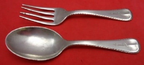 2 Piece Baby Fork and Spoon Set Reed Barton Wakefield Sterling Silver (1 of 1)
