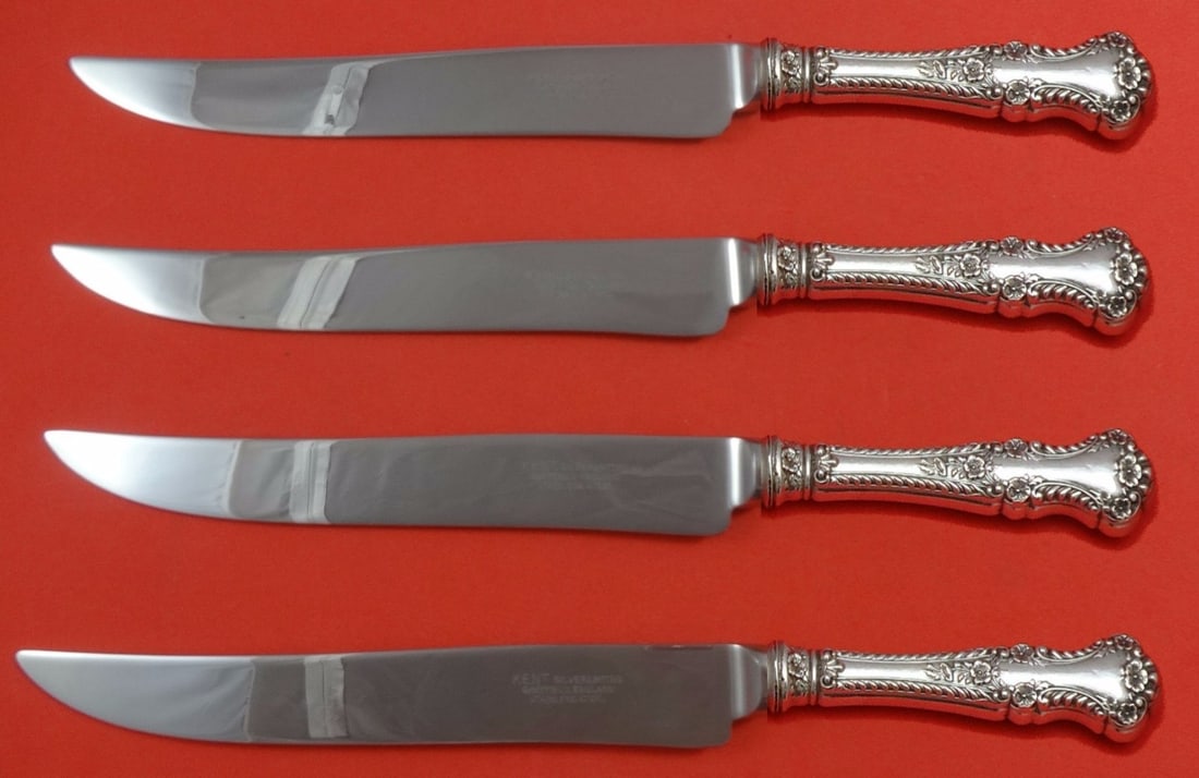 Gorham Cambridge Sterling Silver Steak Knife Set 4pc Texas Size (1 of 1)