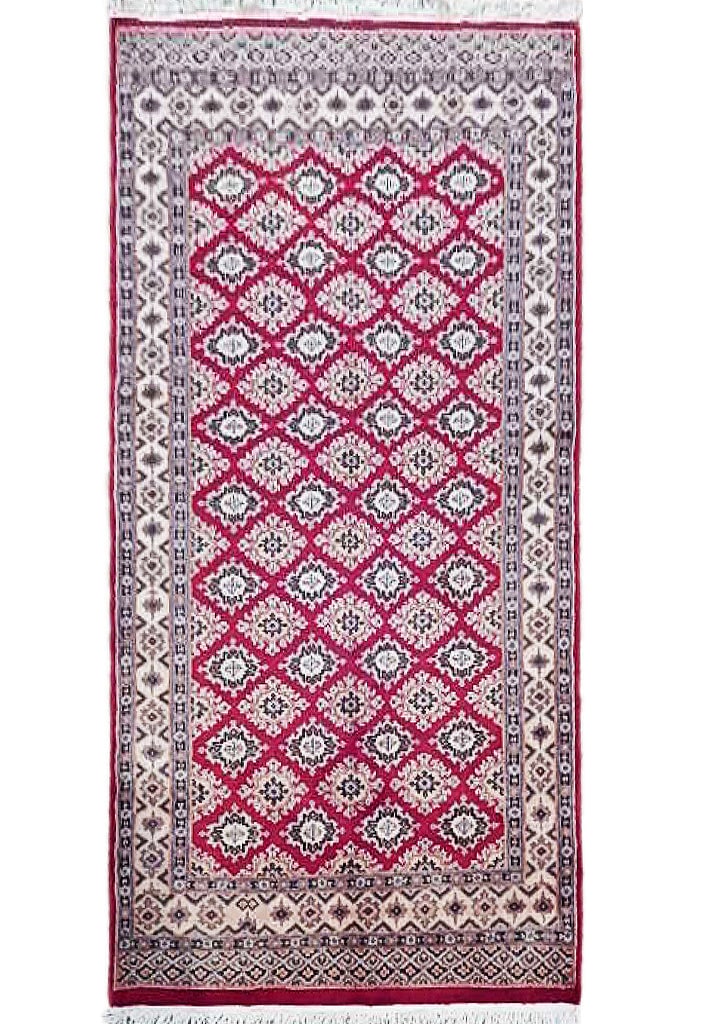 3.1' x 4.8' Red Jaldar Hand-Knotted Bokhara Area Rug: 3.1' x 4.8' Red Jaldar Hand-Knotted Bokhara Area Rug Free continental US Shipping Elevate your living space with this exquisite 3.1 x 4.8 Red Jaldar Hand-knotted Bokhara Pattern Rug. This luxurious ru