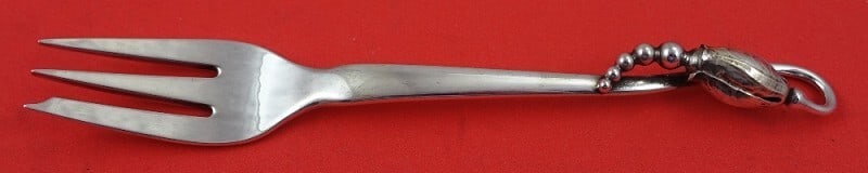 Georg Jensen Blossom Sterling Silver 3-Tine Pastry Fork Denmark Hallmark (1 of 3)