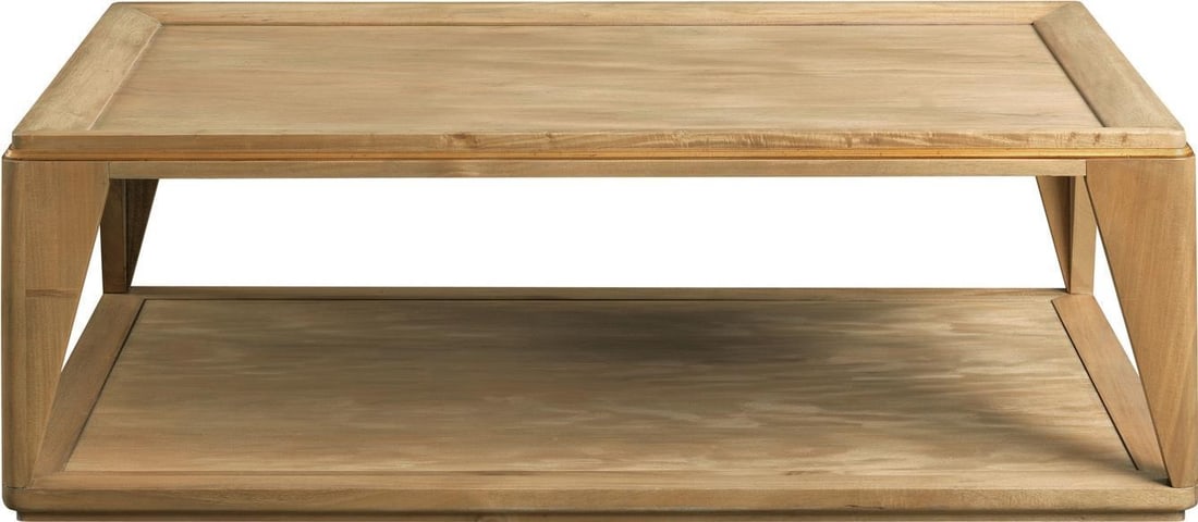 Port Eliot Stylish Bleach Cocktail Table with Gold Leaf Inset: Port Eliot Stylish Bleach Cocktail Table with Gold Leaf Inset Elevate your living space with this stylish cocktail table, perfect for chic interiors. This table features a modern design with an angled
