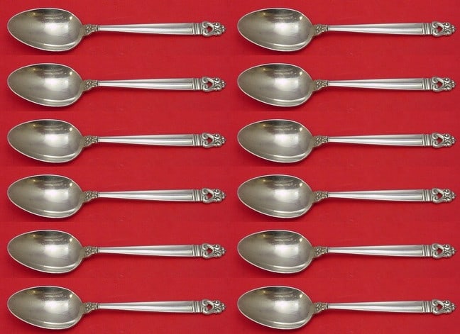 International Sterling Silver Royal Danish 12 Piece Soup Spoon Set (1 of 4)