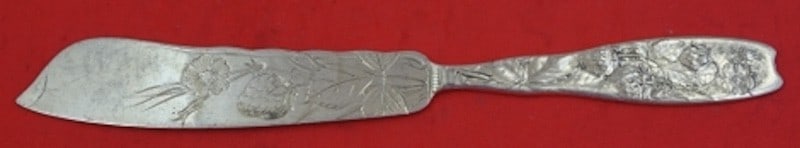 Whiting Berry Sterling Silver Fish Knife 8 inch Strawberry Motif (1 of 1)