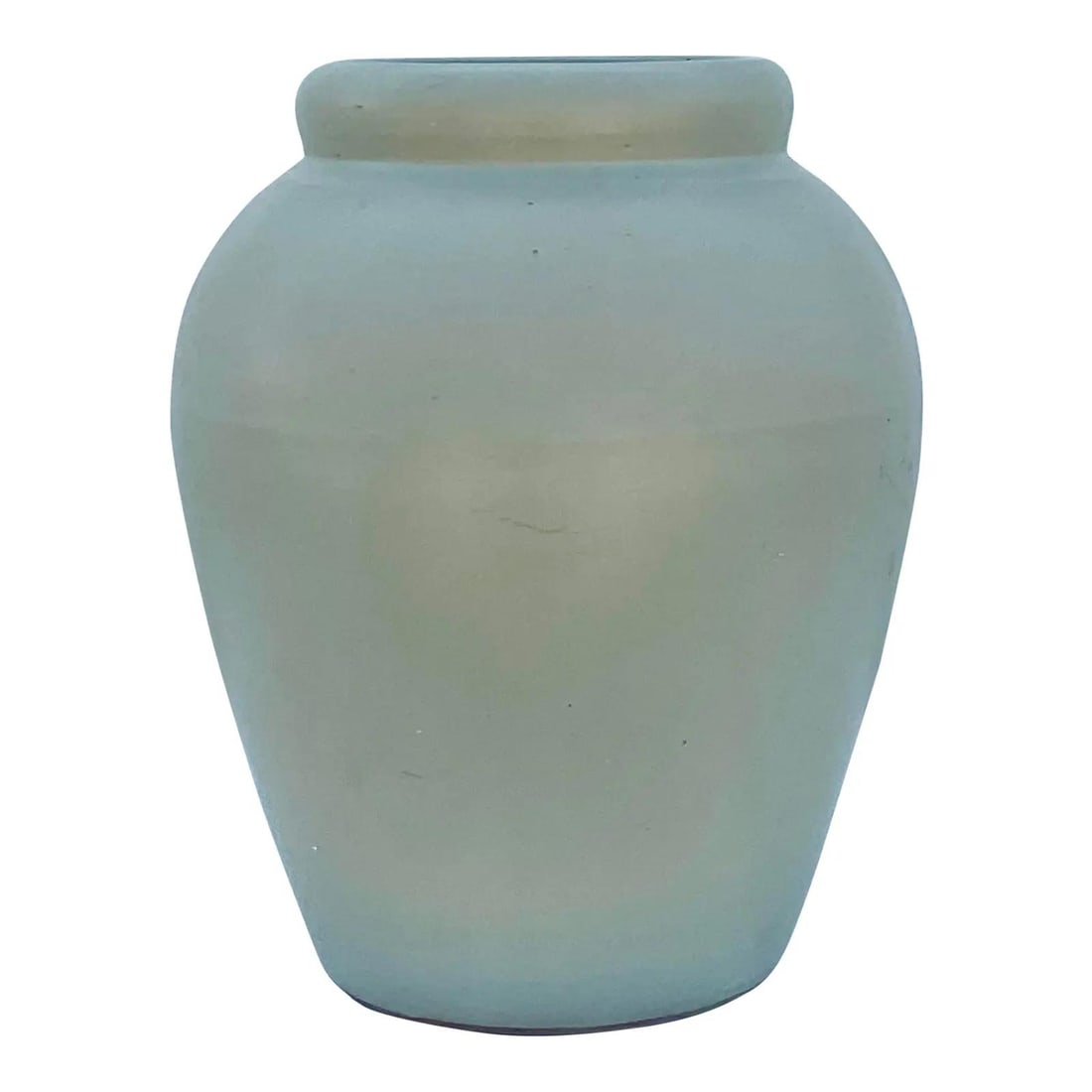 Ceramic Garden Urn in Matte Sage Glaze 15.5 in: Ceramic Garden Urn in Matte Sage Glaze 15.5 in Vintage ceramic urn with a matte sage green glaze and subtle tonal variation. The timeless silhouette offers a substantial presence with graceful proport