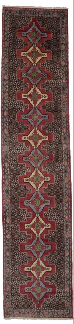 Vintage Handmade Tribal Floral Runner Rug 2'11 x 13'5 Wool: Vintage Handmade Tribal Floral Runner Rug 2'11 x 13'5 Wool This exquisite vintage handmade tribal floral oriental runner rug is a stunning addition to any hallway, kitchen, or bedroom. With a generous
