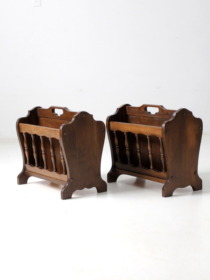 Vintage Leick wooden magazine racks pair with spindle fronts (1 of 13)