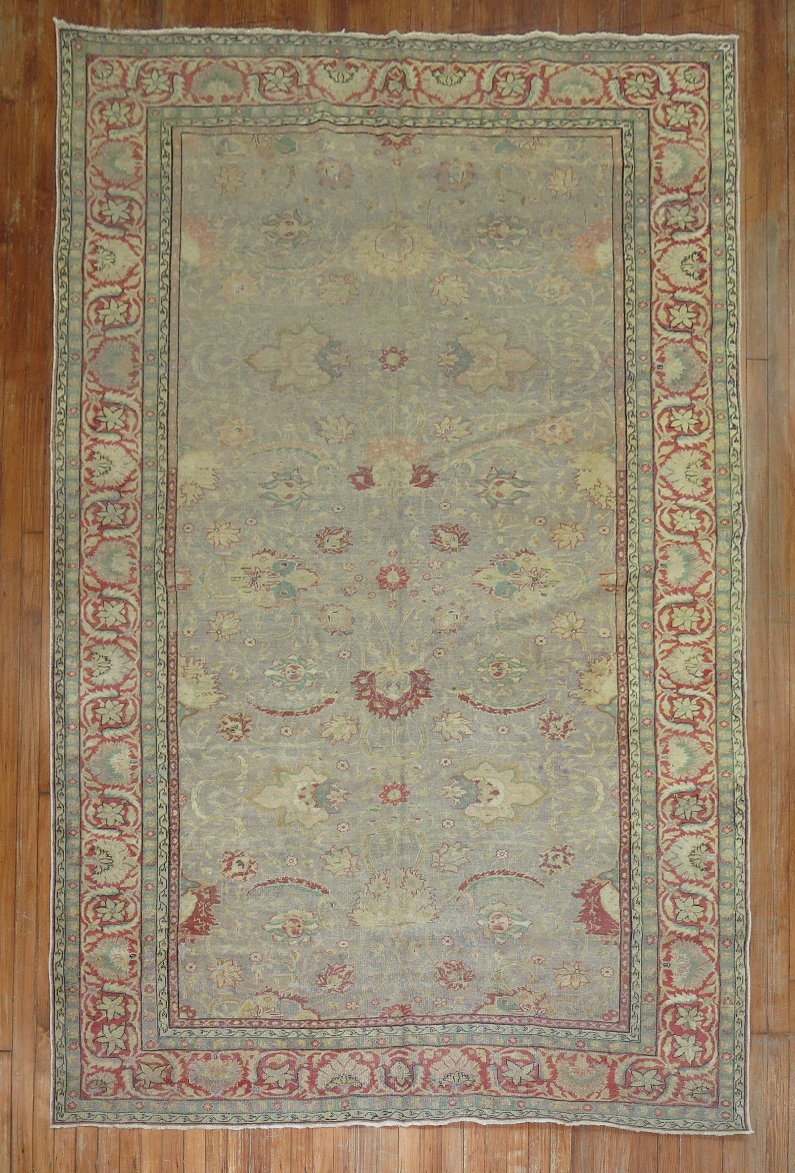 6' 3" x 9' 1" Turkish Sivas rug late 19th century gray: 6' 3" x 9' 1" Turkish Sivas rug late 19th century gray Late 19th century Turkish Sivas rug with a gray field, intricate floral motifs, and a decorative border. This pre-owned antique rug reflects the 