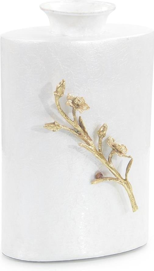 John-Richard Handmade Brass Flower Vase 12.25H White Transitional Style (1 of 2)