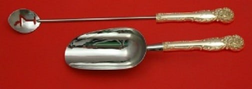 Reed & Barton La Reine Sterling Silver 2pc Bar Set with Monogram: Reed & Barton La Reine Sterling Silver 2pc Bar Set with Monogram Elevate your hosting experience with this exquisite 2-piece bar serving set from the La Reine pattern by Reed and Barton. Crafted from 