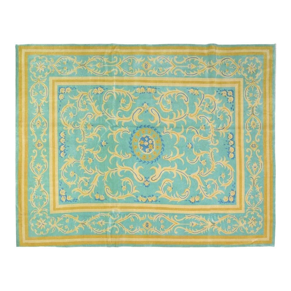 7'10" x 10'4" Hand-Knotted Wool Chinese Art Deco Area Rug: 7'10" x 10'4" Hand-Knotted Wool Chinese Art Deco Area Rug This vintage Chinese Art Deco rug is hand-knotted from wool using traditional rug-making techniques. It features a soft, durable texture and a